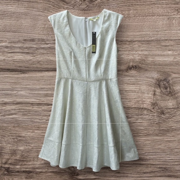 Gianni Bini Dresses & Skirts - NWT Gianni Bini Silver/White Oceana Full Blossom Floral Lace Dress Size Small